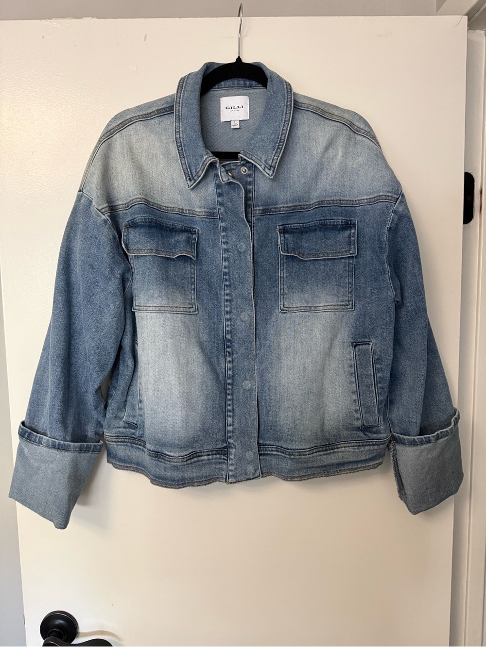 Gilli Faded Blue Denim Jacket with Flap Pockets